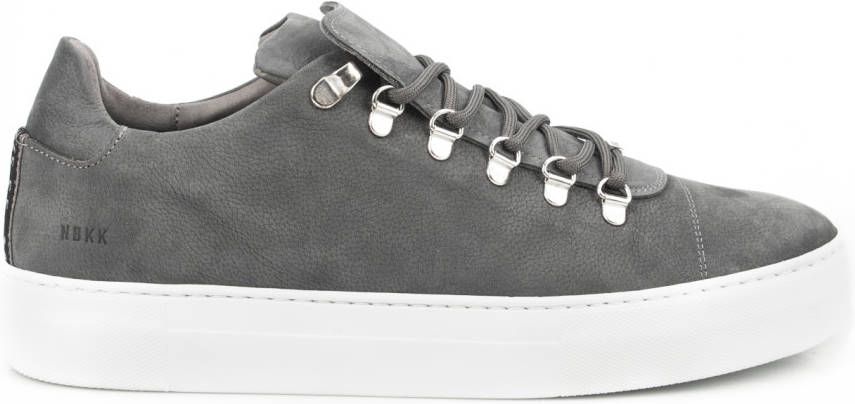 Nubikk Heren Sneakers Grijs nub zilver bergsluiting sneaker | Van den Assem