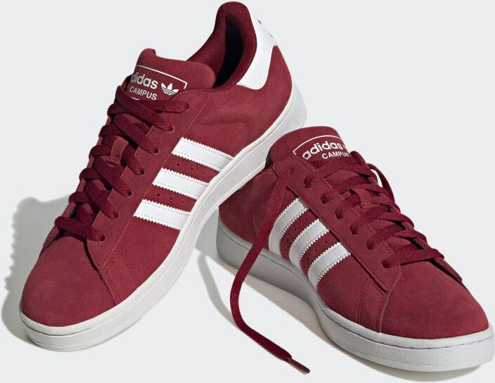 Adidas Originals Bordeauxrode Campus 2 Zijde Suede Sneakers Red - Foto 2