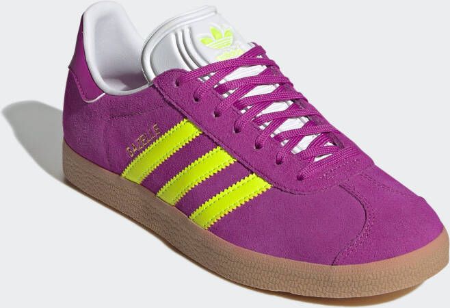 Adidas Originals Gazelle Dames Purple Burst Solar Yellow Off White- Dames Purple Burst Solar Yellow Off White - Foto 2