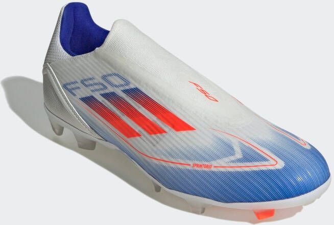 Adidas F50 League Laceless FG Cloud White Solar Red Lucid Blue- Dames Cloud White Solar Red Lucid Blue