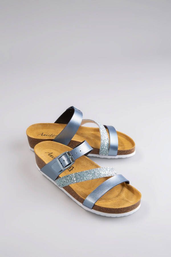 Aniston SHOES Sleehakmuiltjes zomerschoen strandschoen huisschoen glitter nieuwe collectie