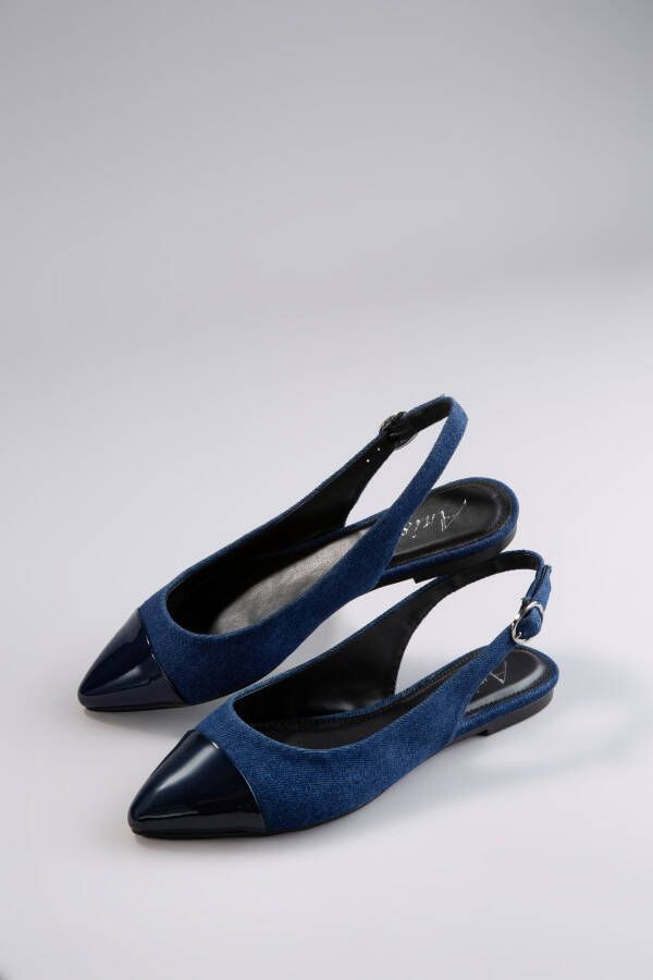 Aniston SHOES Slingback pumps flat zomerschoen lakpunt in smalle vorm