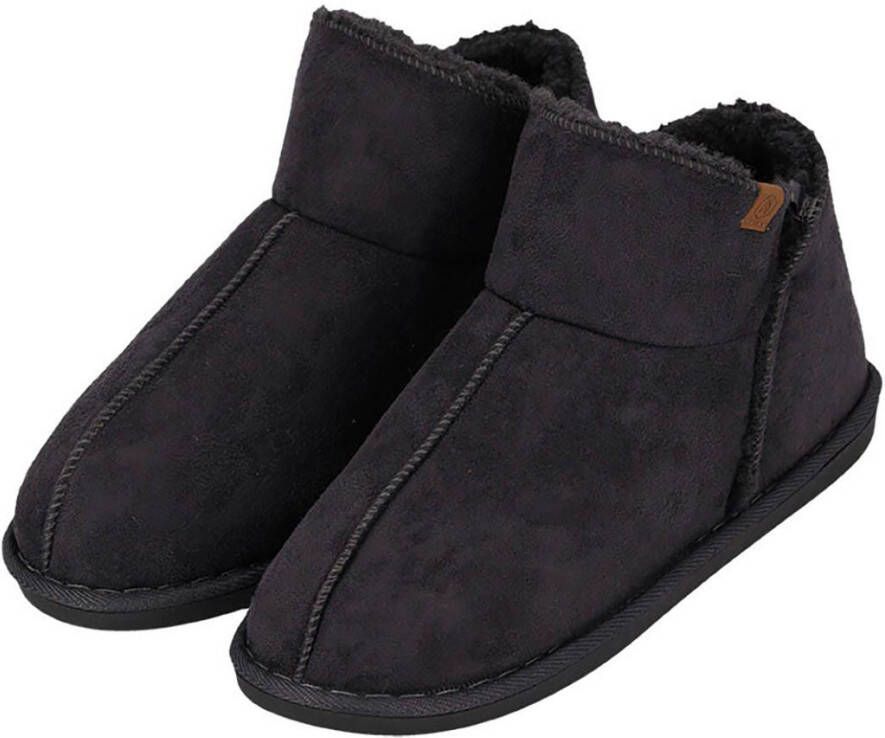 Apollo Pantoffels LADIES HOME BOOTS SUEDE met logo-embossing en knusse warme binnenvoering