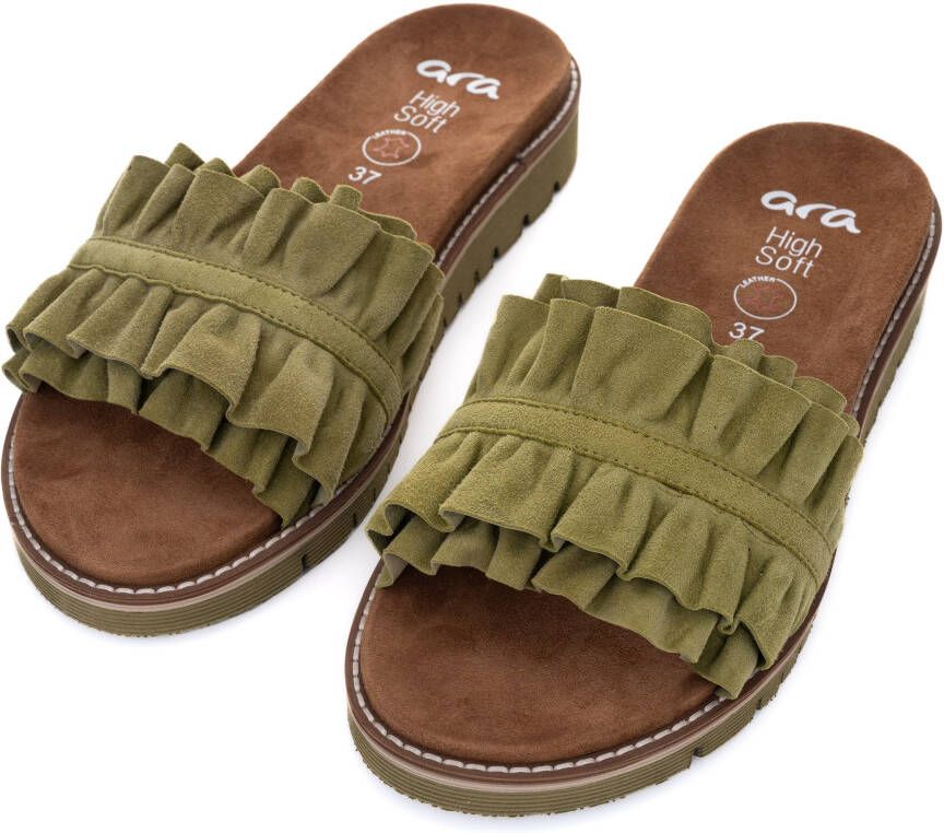 Ara Slippers KENT slides flats sandaal met geplooide bandage