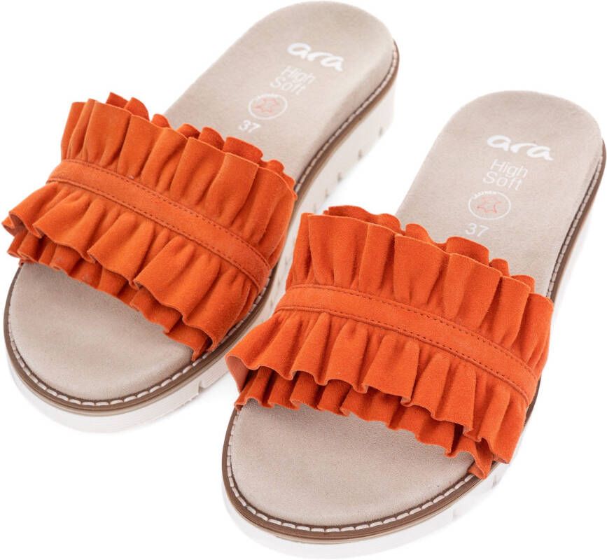 Ara Slippers KENT slides flats sandaal met geplooide bandage