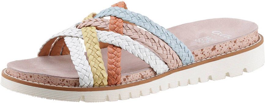 Ara Slippers KENT met kleurrijke vlechtriempjes