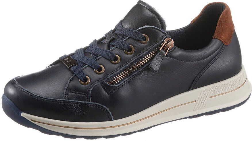 Ara Garda Donkerblauwe Lederen Comfortschoen Met Rits - Foto 6