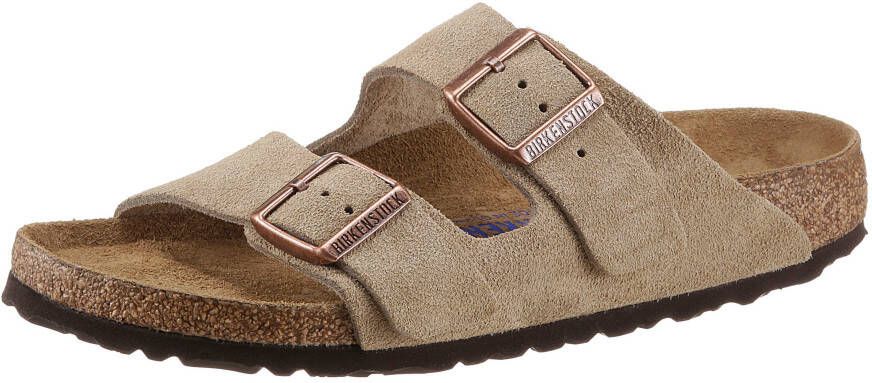 Birkenstock Slippers ARIZONA SFB van suèdeleer smalle schoenwijdte