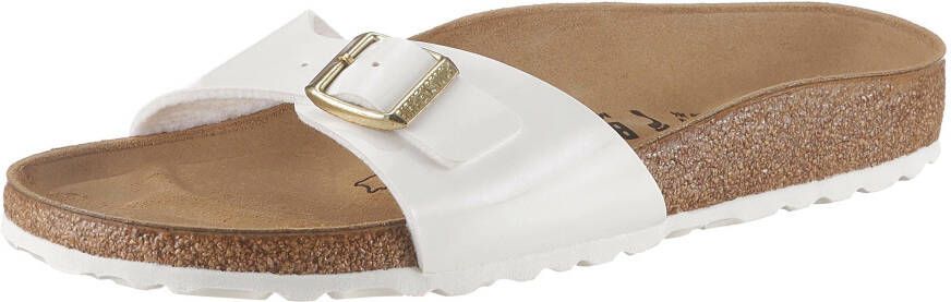 Birkenstock Slippers Madrid BF in lak-look smalle schoenwijdte