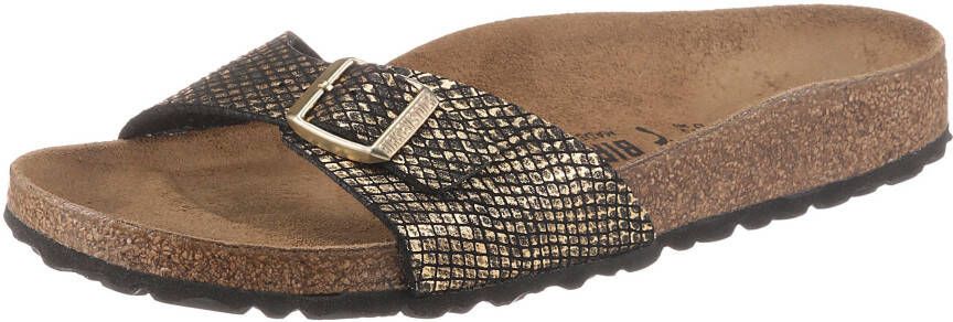 Birkenstock Slippers Madrid shiny python met voorgevormd voetbed schoenwijdte: smal