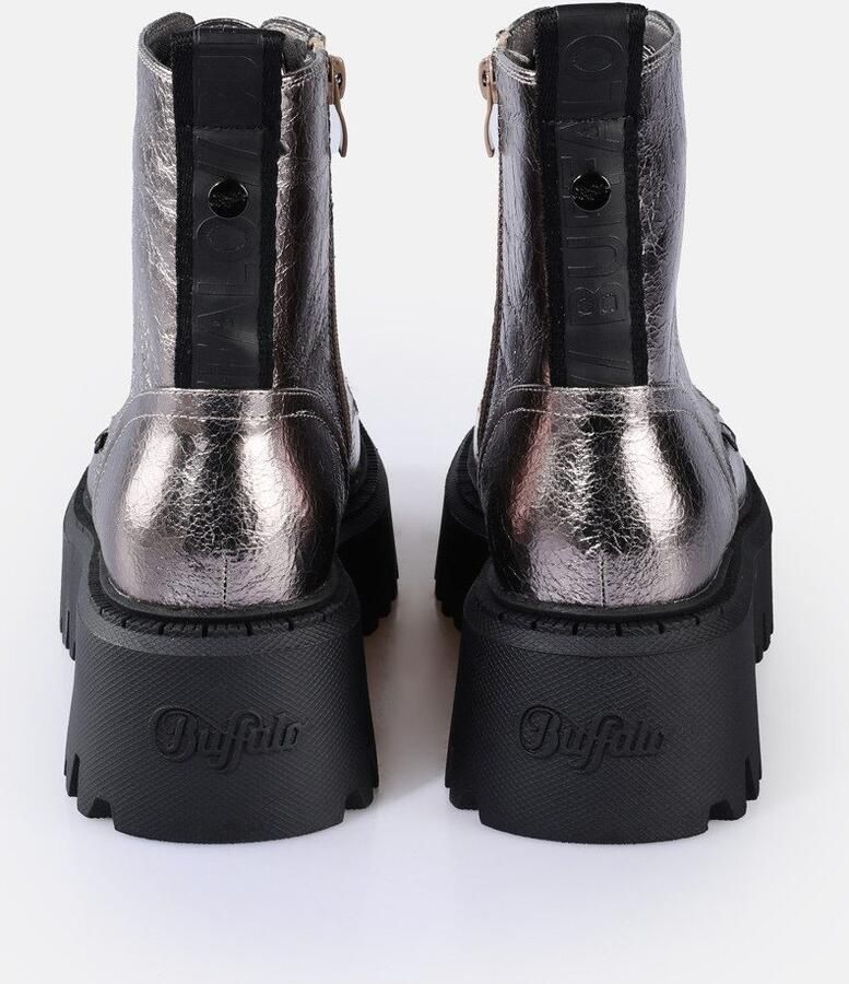 Buffalo Plateaulaarsjes Aspen Lace Up mid Veterboots plateaulaarzen profielzool in actuele metallic-look - Foto 3