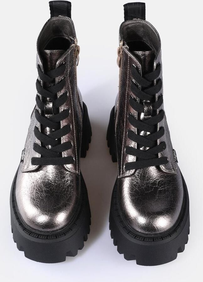 Buffalo Plateaulaarsjes Aspen Lace Up mid Veterboots plateaulaarzen profielzool in actuele metallic-look - Foto 6