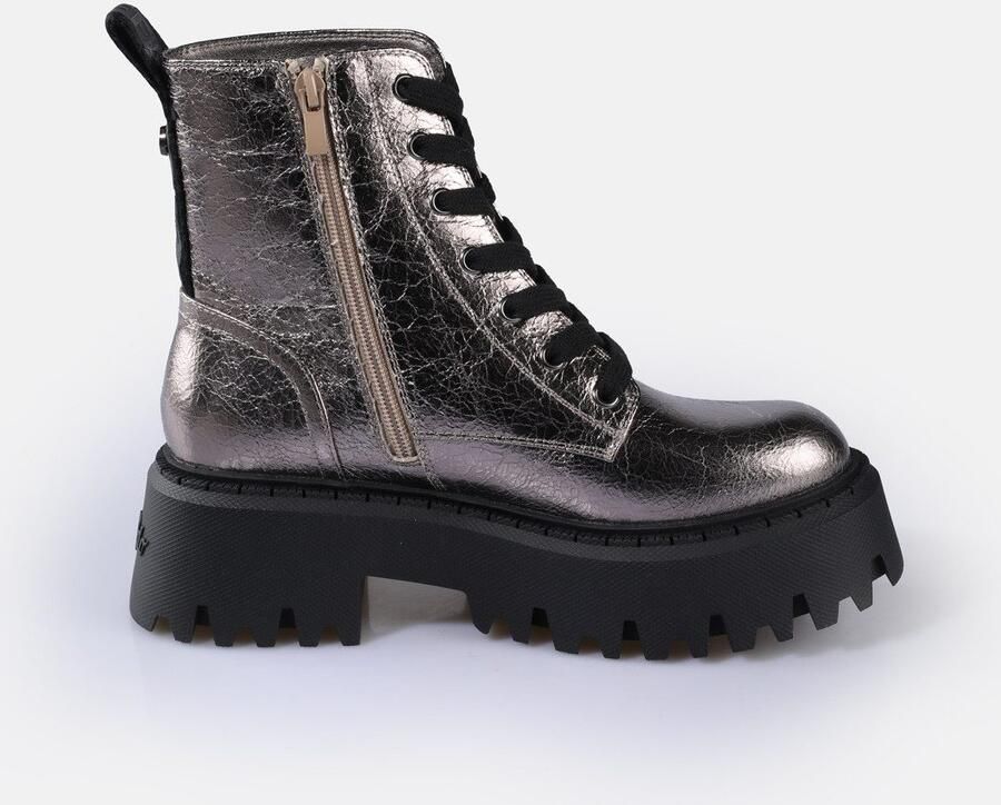 Buffalo Plateaulaarsjes Aspen Lace Up mid Veterboots plateaulaarzen profielzool in actuele metallic-look - Foto 5