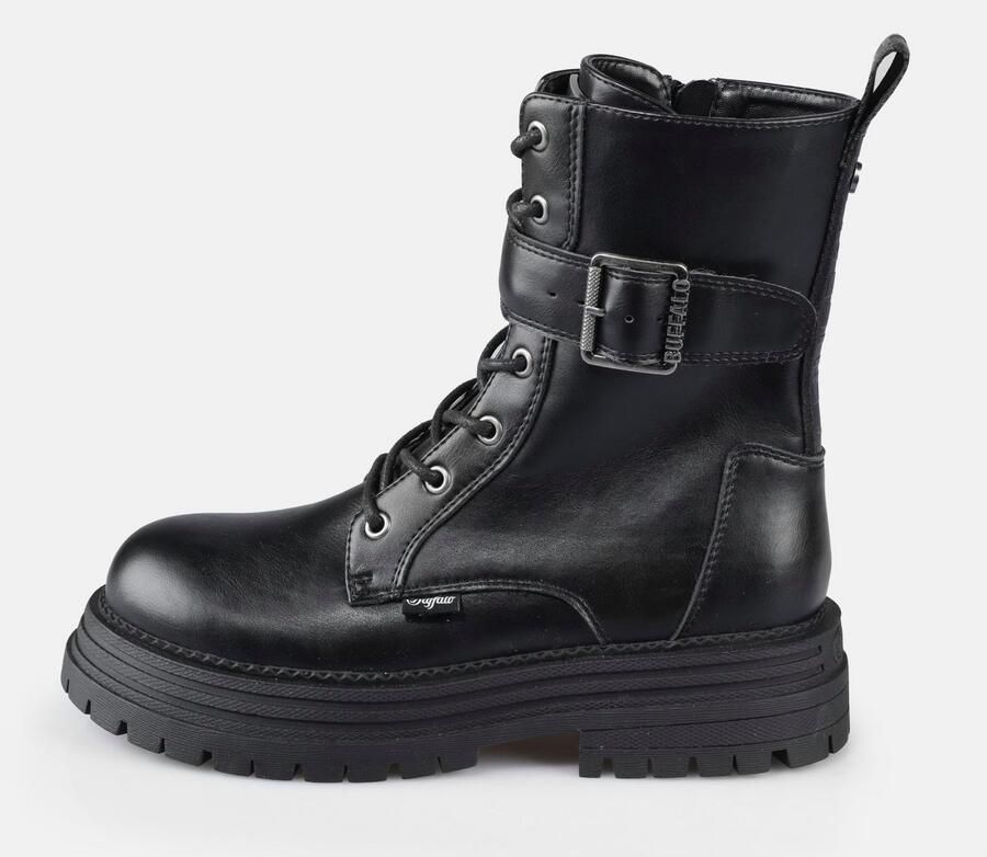 Buffalo Veterschoenen LENNOX LACE UP VEGAN Bikerboots festivalboots plateaulaarzen met ritssluiting - Foto 5