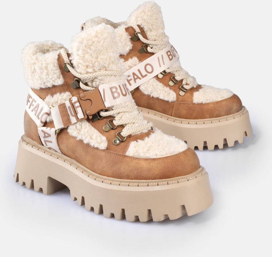 Buffalo Plateaulaarsjes Aspen Com Mid Warm Winterboots veterboots enkellaarsje met knuffelige warme voering - Foto 4