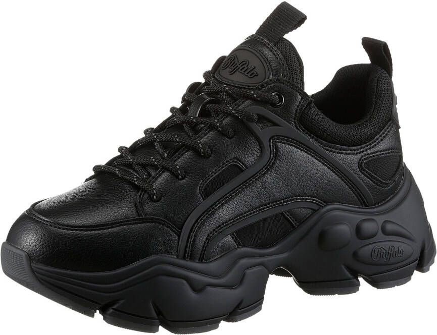 Buffalo Plateausneakers BINARY lage schoen veterschoen chunky sneaker in monochrome uitstraling