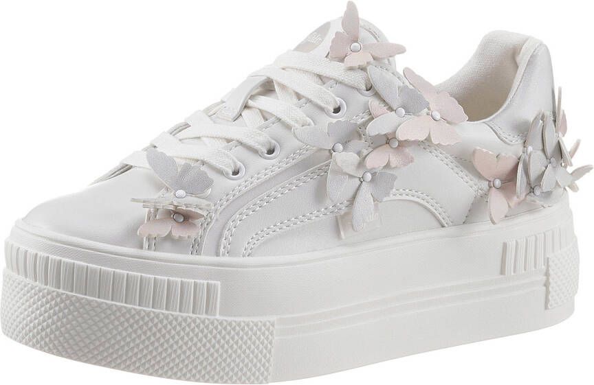 Buffalo Plateausneakers PAIRED BUTTERFLIES met luxueuze vlinders gegarneerd