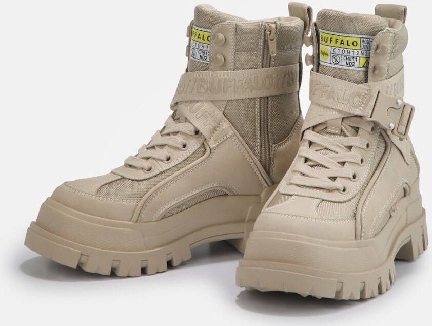 Buffalo Winterlaarzen Aspha Com1 Vegan Veterenkellaars plateaubots met binnenzijde ritssluiting - Foto 5