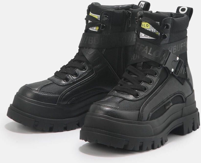 Buffalo Winterlaarzen Aspha Com1 Vegan Veterenkellaars plateaubots met binnenzijde ritssluiting - Foto 3