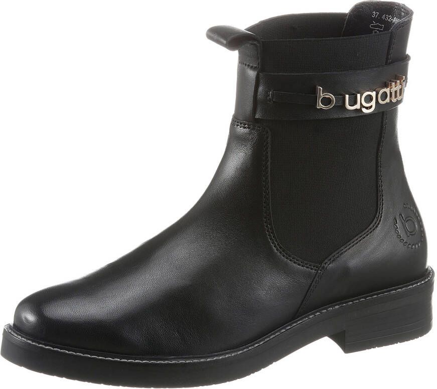 Bugatti Chelsea-boots met contrast-doorstiknaad