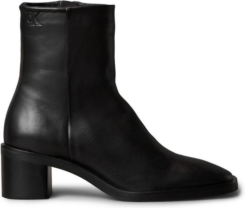 Calvin Klein Laarsjes BLOCK HEEL ZIP BOOT LTH Boots blokhak in modieuze vierkante vorm - Foto 3