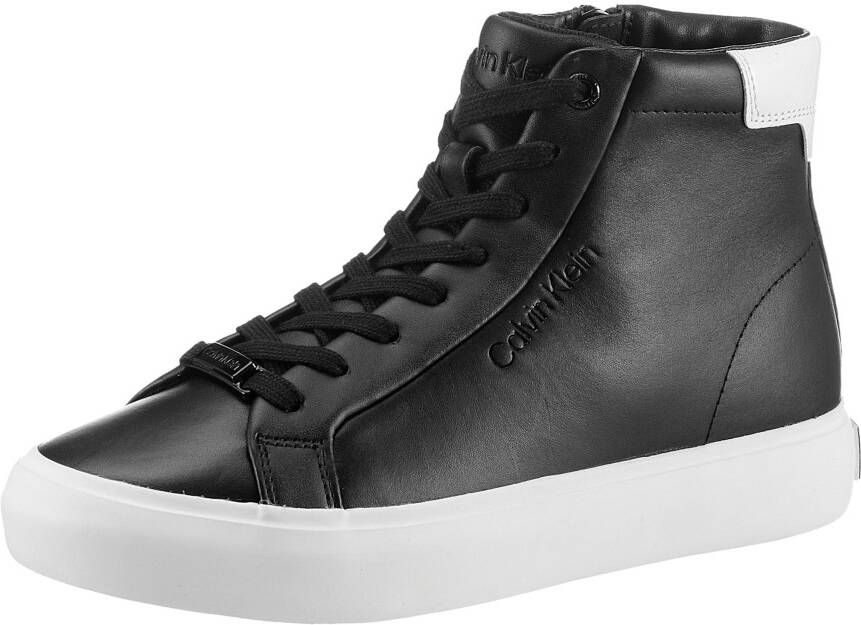 Calvin Klein Zwarte Leren Sneakers met Ingelegd Logo Black Dames - Foto 3