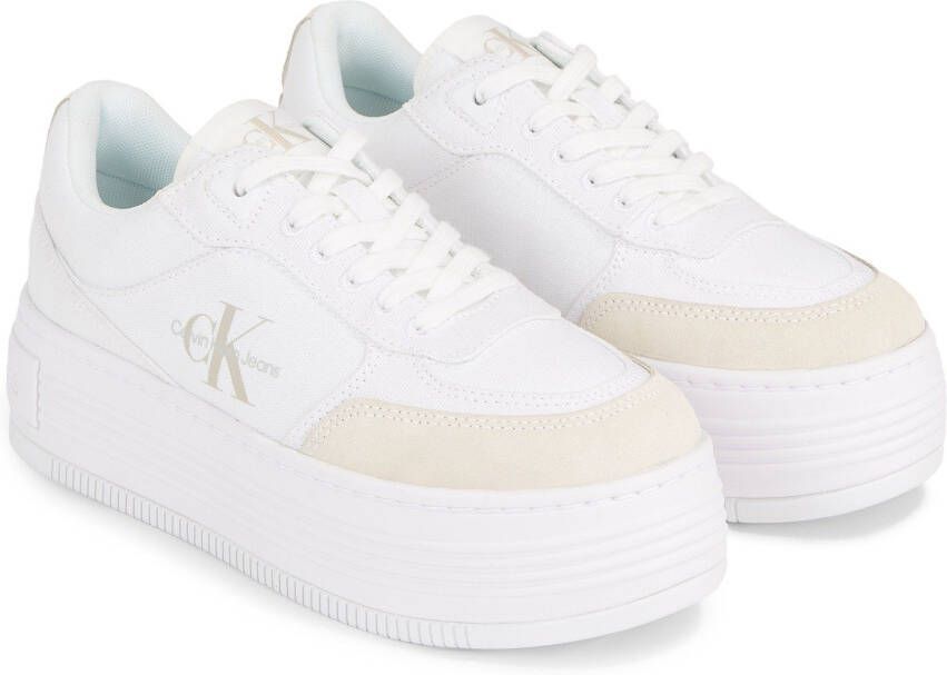 Calvin Klein Plateausneakers BOLD PLATF LOW LACE MIX ML BTW met logo-opdruk aan de zijkant vrijetijdsschoen halfhoge schoen veterschoen - Foto 2