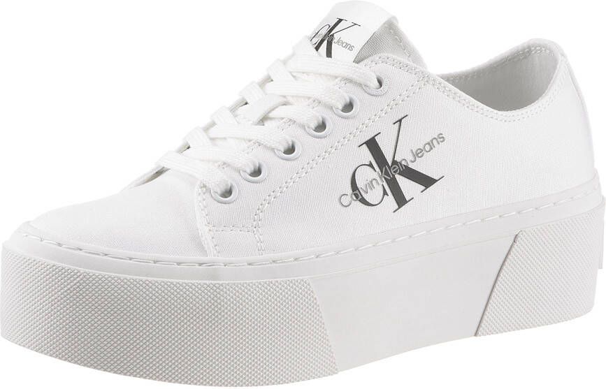 Calvin Klein Witte Flatform Cupsole Lage Sneakers White Dames - Foto 2