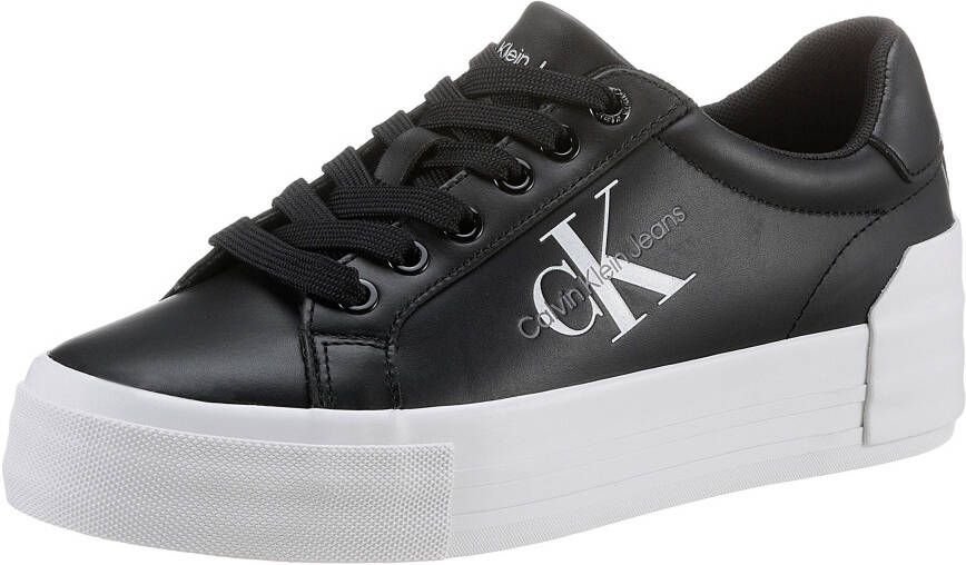 Calvin Klein Plateausneakers VULC FLATFORM BOLD LTH met logoprint opzij - Foto 4