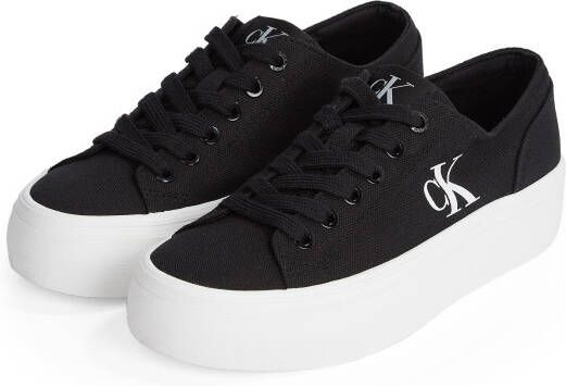 Calvin Klein Plateausneakers VULC FLATFORM LOW CV MG veterschoenen vrijetijdsschoen lage schoen met zijlogo