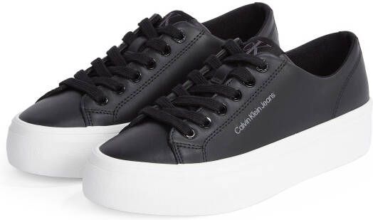 Calvin Klein Plateausneakers VULC FLATFORM LOW MG LTH veterschoenen lage schoen vrijetijdsschoen in klassieke look