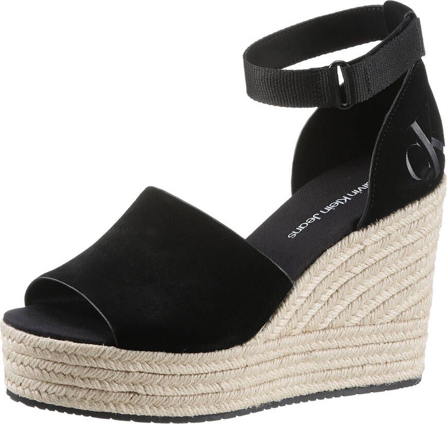 Calvin Klein Espadrilles Wedge Sandal Wide Su Con in zwart