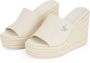 Calvin Klein Sleehakmuiltjes WEDGE ROPE SLIDE MG zomerschoen plateausool vakantie-schoen met bamboe-decoratie - Thumbnail 1