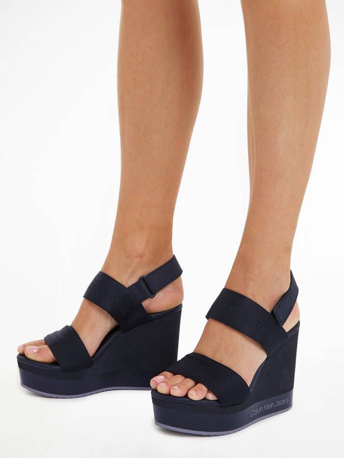 Calvin Klein Sleehaksandaaltjes WEDGE SANDAL WEBBING IN MR