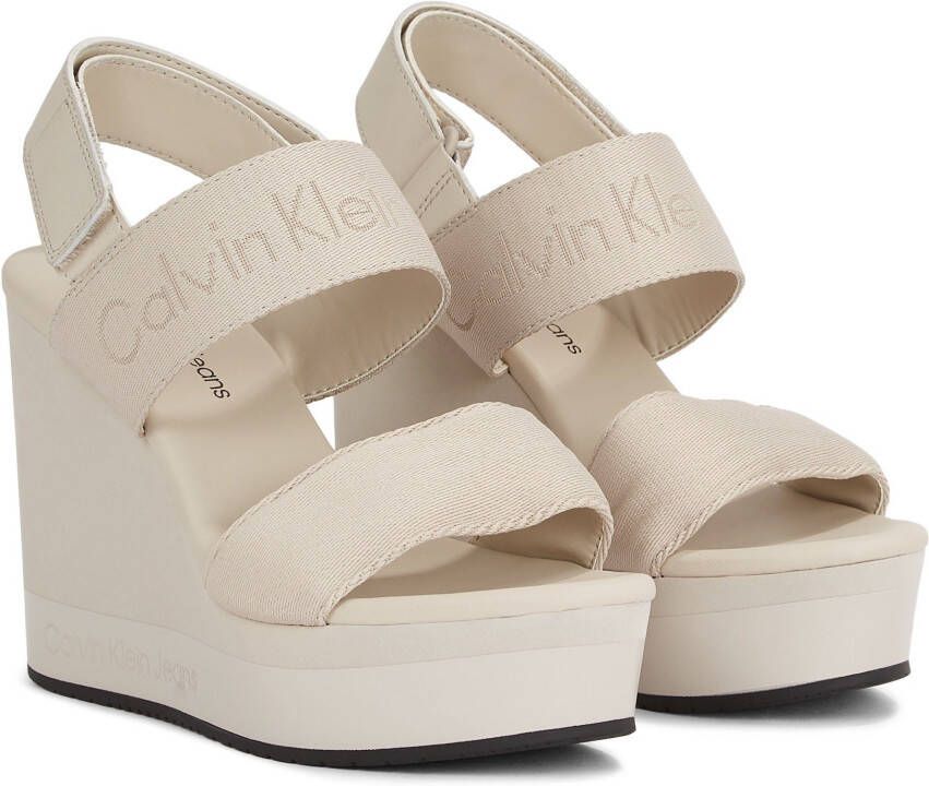 Calvin Klein Sleehaksandaaltjes WEDGE SANDAL WEBBING IN MR