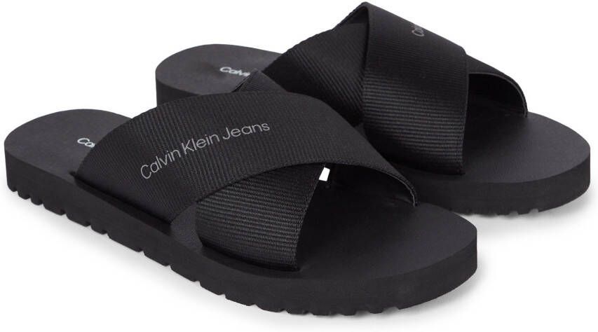 Calvin Klein Slippers CROSS SANDAL SLIPON RP IN BTW