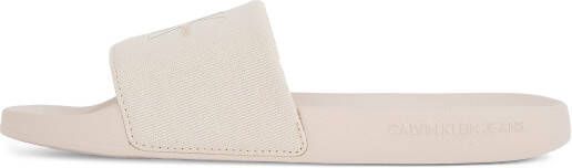 Calvin Klein Slippers SLIDE MONOGRAM WMNS badschoen slippers zomerpantolette strandschoen om in te stappen