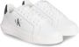 Calvin Klein Jeans Witte Leren Sneakers Vetersluiting Stijl - Thumbnail 2