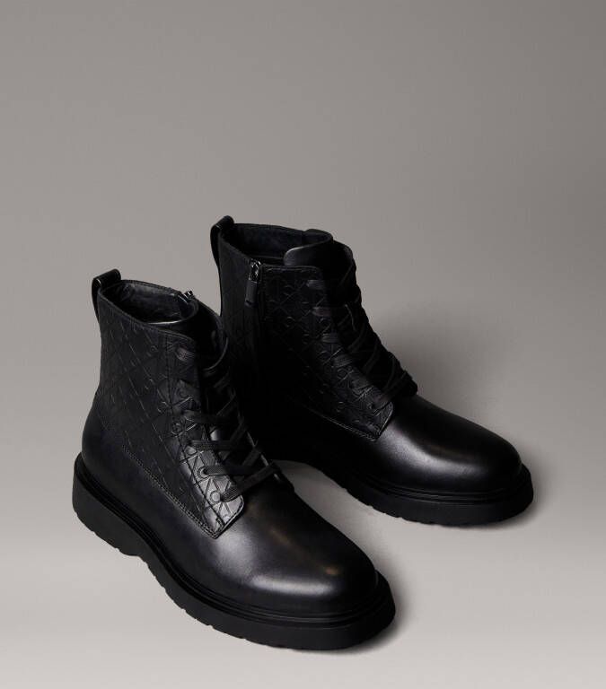Calvin Klein Veterschoenen COMBAT ESS LACE UP ZIP BOOT AOP