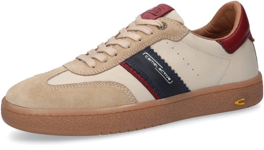 camel active Sneakers veterschoen retro sneaker vrijetijdsschoen met logo-opdruk