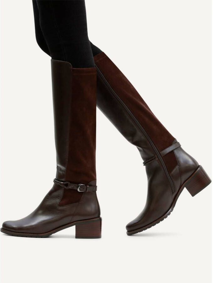 Caprice Laarzen blokhak lange schachtlaarzen zakelijke laarzen met vlechtband