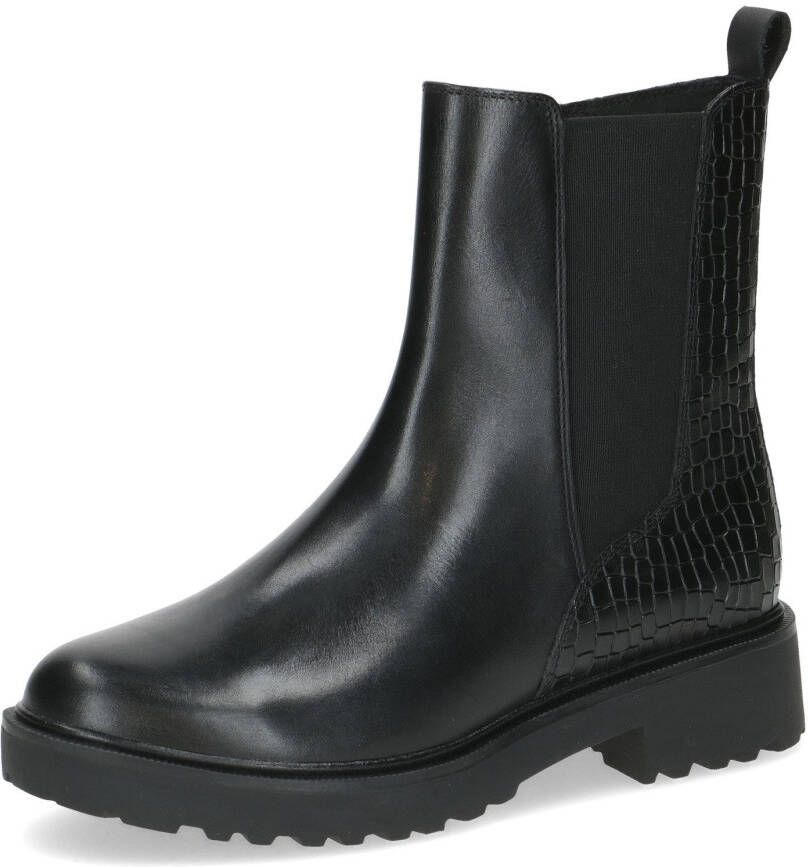 Caprice Chelsea-boots blokhak enkellaarsjes met reptielenprint