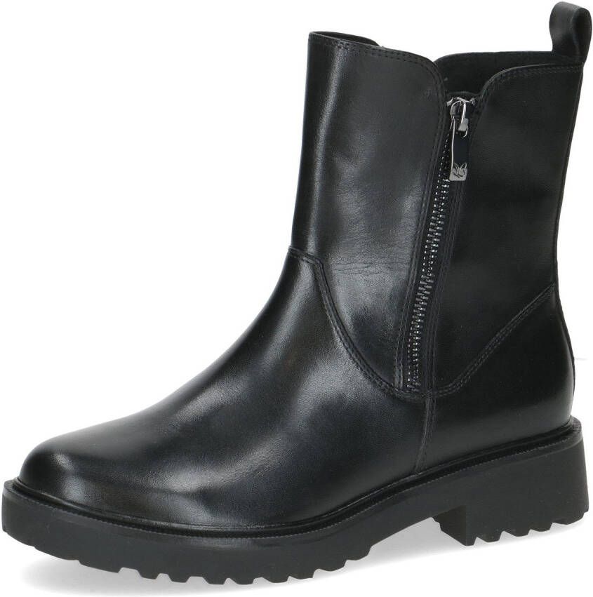 Caprice Chelsea-boots blokhak enkellaarsjes met sierritssluiting aan de buitenkant
