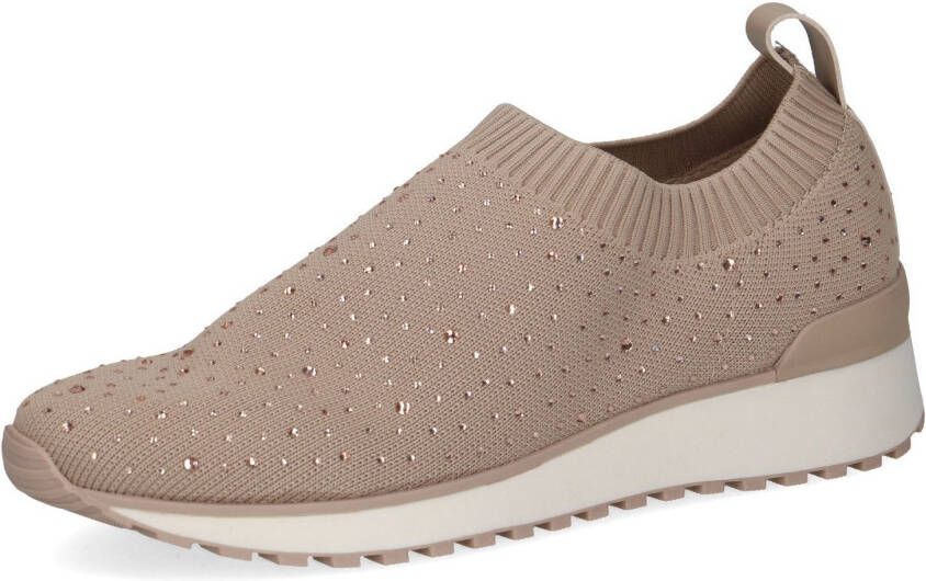 Caprice Slip-on sneakers slipper vrijetijdsschoen lage schoen met fonkelende strass-steentjes