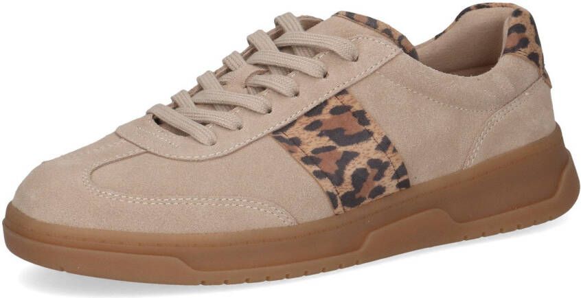 Caprice Sneakers vrijetijdsschoen halfhoge schoen veterschoen met inzetten in leo-optiek