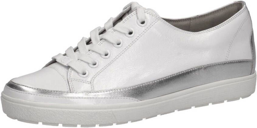 Caprice Manou lakleren sneakers wit/zilver - Schoenen.nl