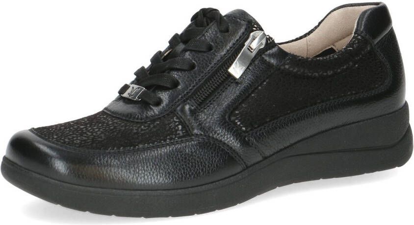 Caprice Sneakers met sleehak vrijetijdsschoen lage schoen veterschoen logo-embleem breedte h