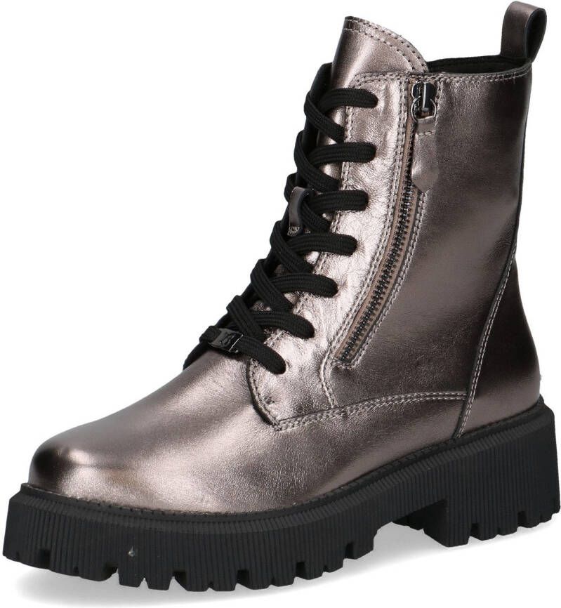 Caprice Veterschoenen blokhak plateau veterlaarsje met sierritssluiting buiten - Foto 2