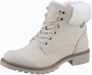 CITY WALK Hoge veterschoenen met imitatiebontkraag