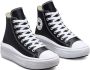 Converse CHUCK TAYLOR ALL STAR MOVE PLATFORM FOUNDATIONAL LEATHER Zwart - Thumbnail 2
